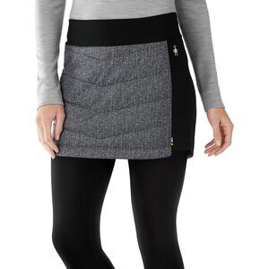Smartwool Merino Wool Insulated Women's black gray Pull on mini Skirt large EUC